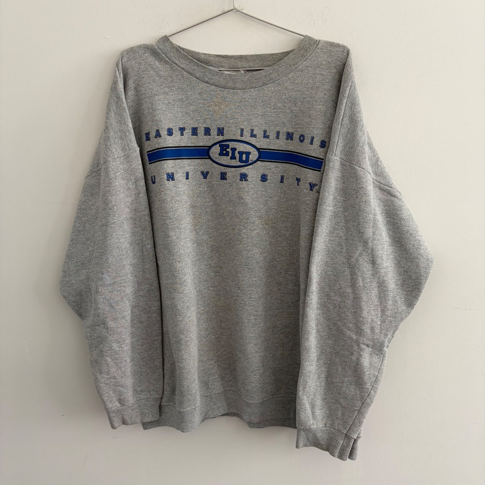 Vintage Dodge Eastern Illinois University EIU Sweatshirt Gray Mens XL